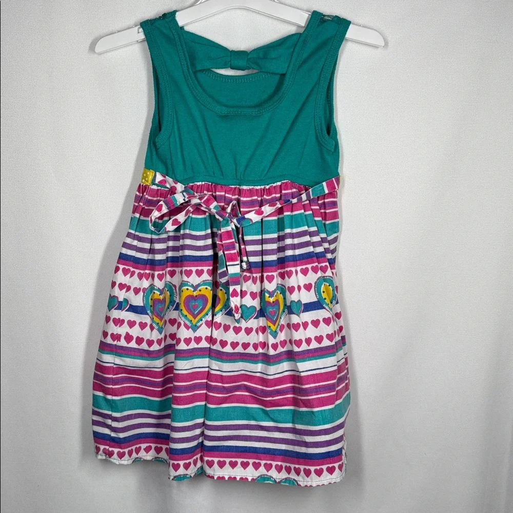 💜3/$15 RMLA Toddlers Colorful Heart Patterned Dress -Size 3T - Picture 5 of 9